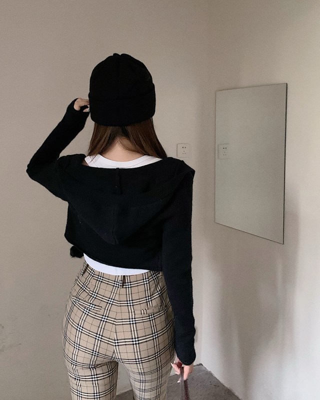 Áo khoác cardigan / Quần dài họa tiết caro trẻ trung năng động dành cho nữ | BigBuy360 - bigbuy360.vn