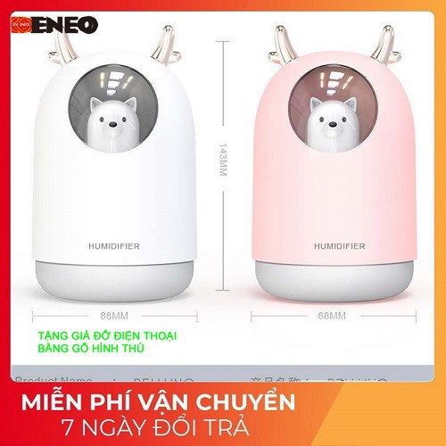 [ 𝑯𝑨̀𝑵𝑮 𝑪𝑨𝑶 𝑪𝑨̂́𝑷 ] Máy xông tinh dầu Mini   hình gấu HUMIDIFIER dễ thương tự động ngắt khi hết nước