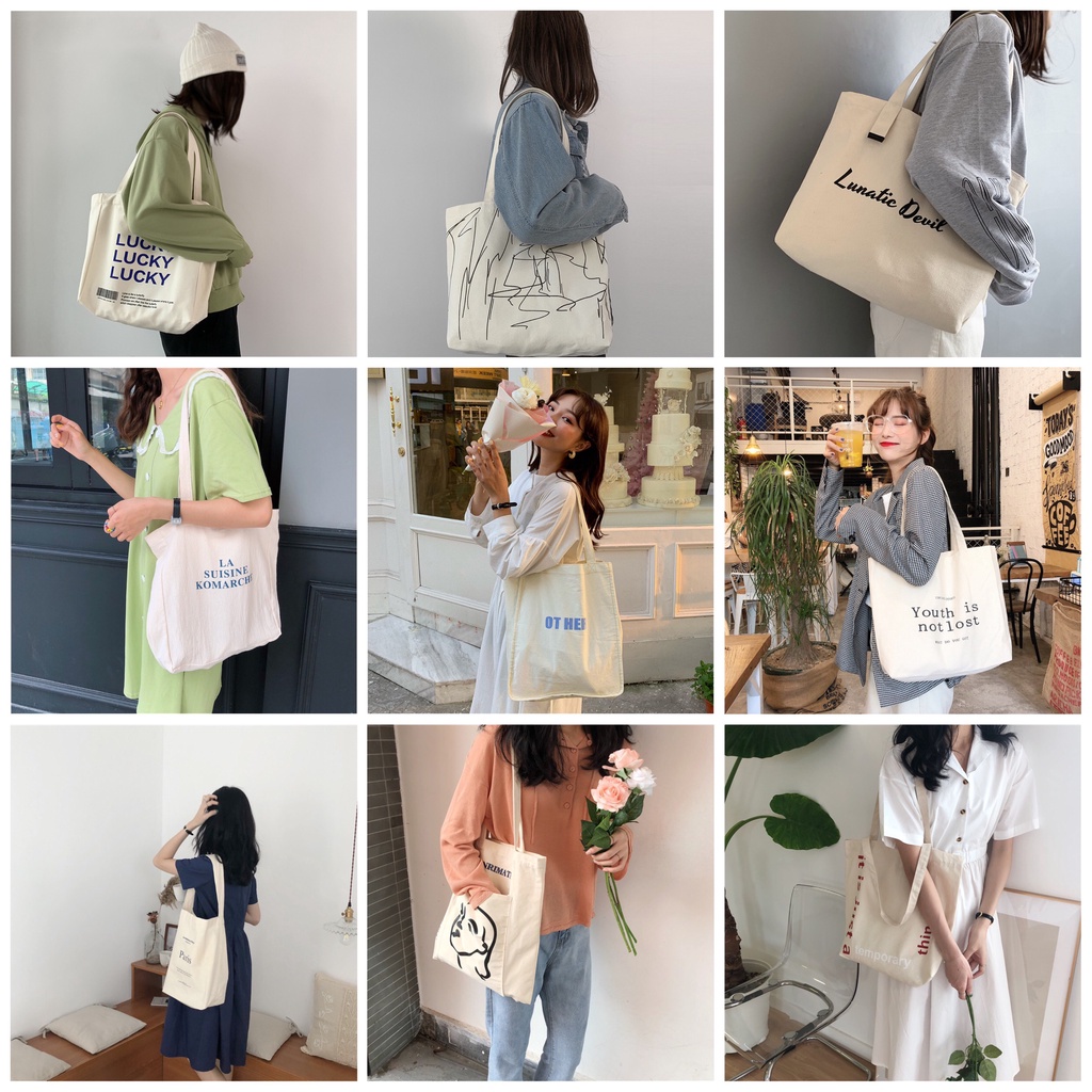 Túi tote vải canvas TUMIE phong cách hàn quốc