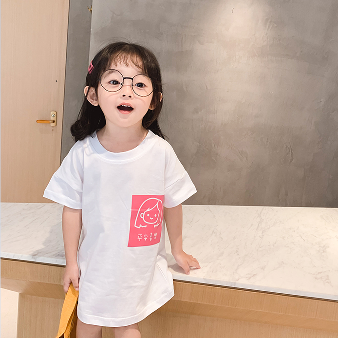 Little girl Korean wave pure cotton babies T-shirt skirt rkklgd