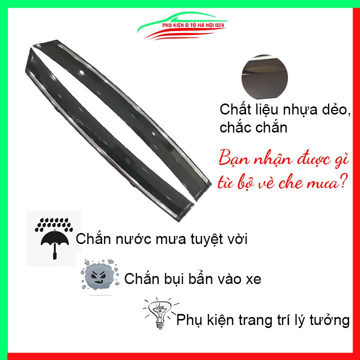 Vè che mưa cho xe ô tô Civic 2016-2020 chỉ mạ