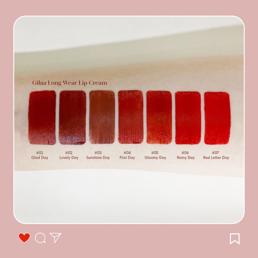 Son Kem Lì Gilaa Long Wear Lip Cream - Rich Rosie Collection (5g) | BigBuy360 - bigbuy360.vn