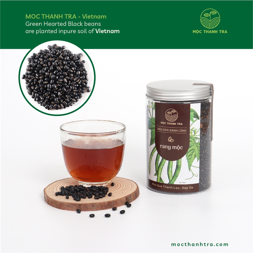 MỘC THANH TRÀ Đậu đen xanh lòng rang mộc - Hũ 600g, thưc uống giải nhiệt, hỗ trợ nóng trong người, thanh lọc