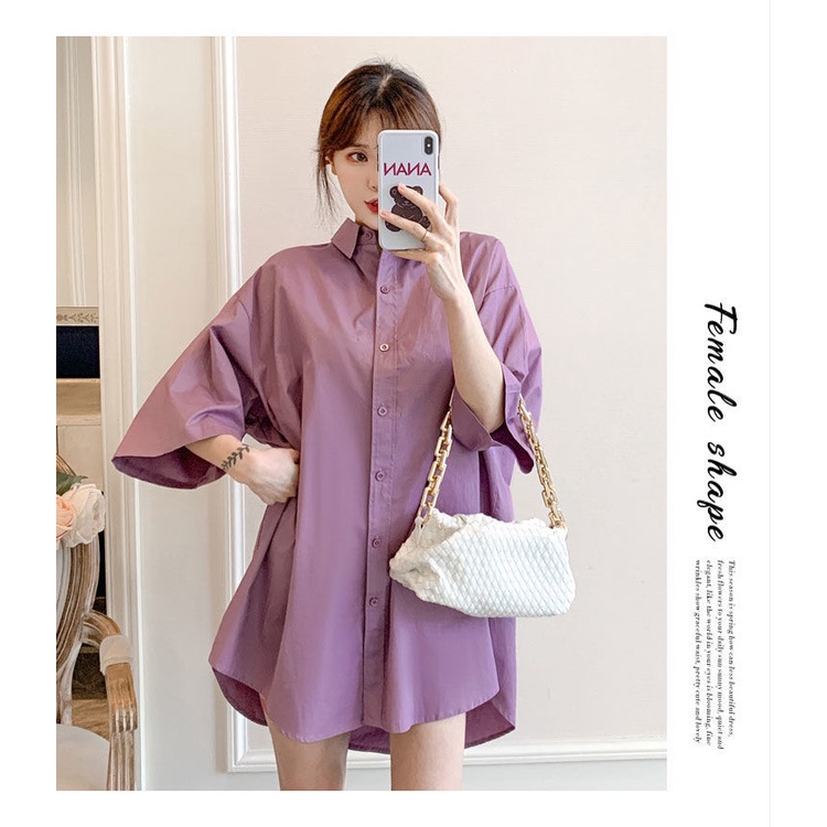 Summer vintage butterfly print large version short-sleeved thin shirt