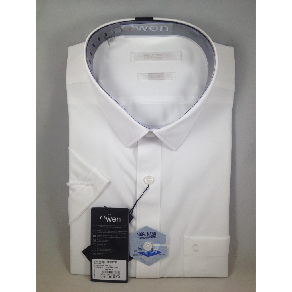 Áo Owen Ngắn Tay Trắng ⚜️ FREE SHIP ⚜️  CHẤT Nano AR90779N CÔNG SỞ ĐẸP LỊCH SỰ CÔNG SỞ | BigBuy360 - bigbuy360.vn