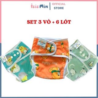 Set 3 Bộ Bỉm vải Babu Nature Chống Hăm, Chống Tràn, Giặt Được Và Tái Sử Dụng, Full Size M,L