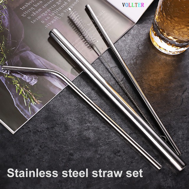 Set 3 Ống Hút Bằng Thép Không Gỉ Kèm Cọ Vệ Sinh Tiện Dụng