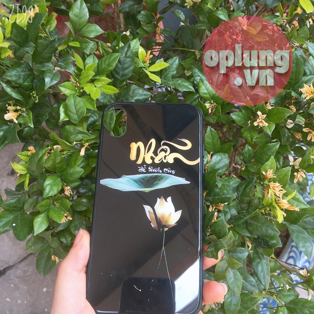 Ốp lưng iPhone kính cường lực chống bẩn - ốp chữ An - Nhẫn iPhone 6 7 8 x xsmax 11 pro max k217