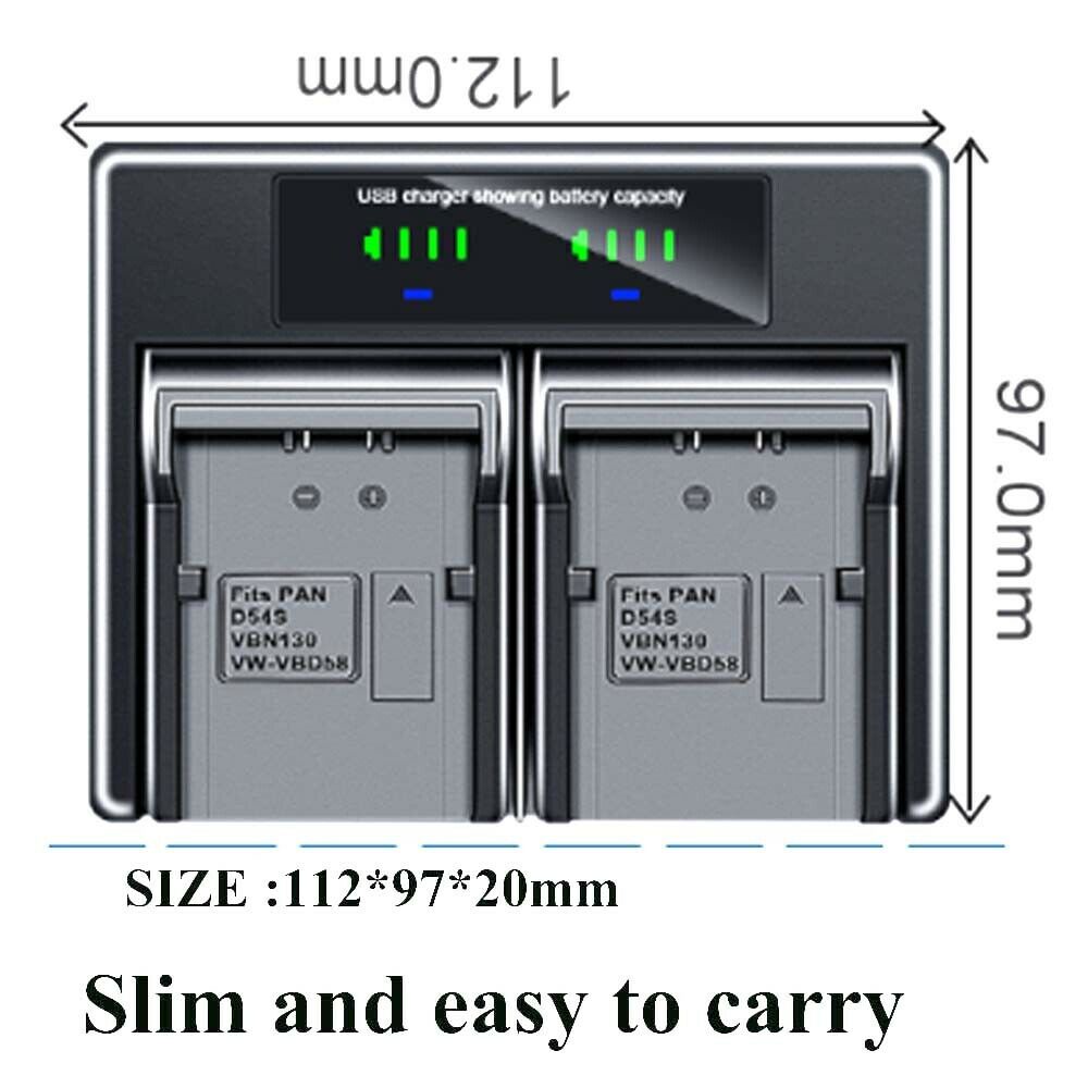 Bộ Sạc Pin Kép Cho Panasonic CGR-D54S CGA-D54S CGP-D54S VW-VBD29 VBD55