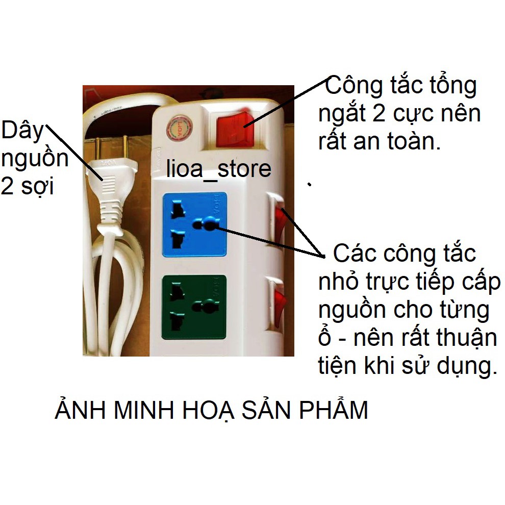 Ổ CẮM LiOA 6 ĐA NĂNG  - ĐỒNG HỒ W .