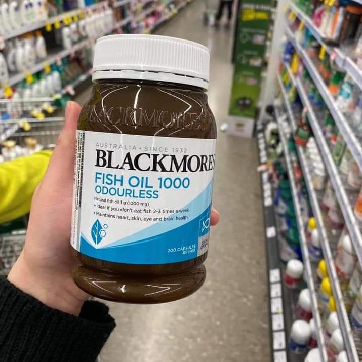 Dầu cá (Không Mùi/Có Mùi) 200 viên Blackmores Odourless Fish oil 1000mg 200v | BigBuy360 - bigbuy360.vn