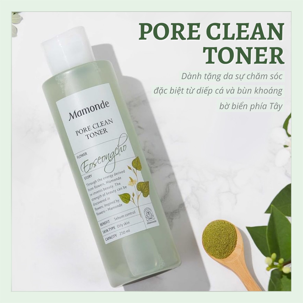 Nước hoa hồng Mamonde diếp cá toner cấp ẩm, kiềm dầu, se khít lỗ chân lông 250ml