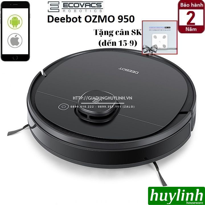 [Mã ELHAMS5 giảm 6% đơn 300K] Robot hút bụi lau nhà Ecovacs Deebot OZMO 950 [DX9G] - Chính hãng - Bản Quốc Tế