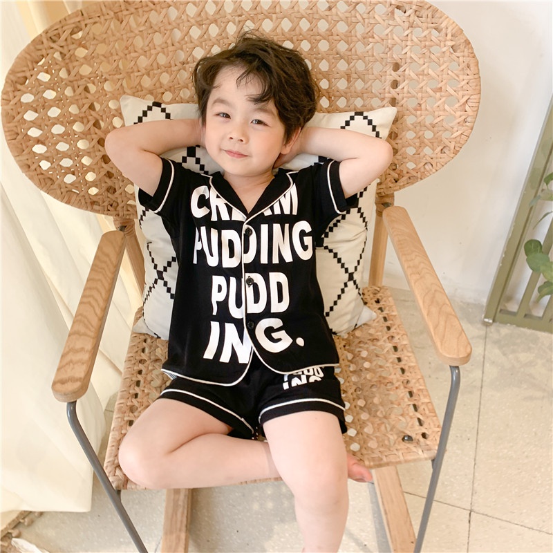 Bộ Quần Áo Pijama Chất Liệu Vải Lụa Hàn Thấm Hút Mồ Hồi Cho Bé Trai Từ 7 đến 18kg Chính Hãng Ngô Non- QA014