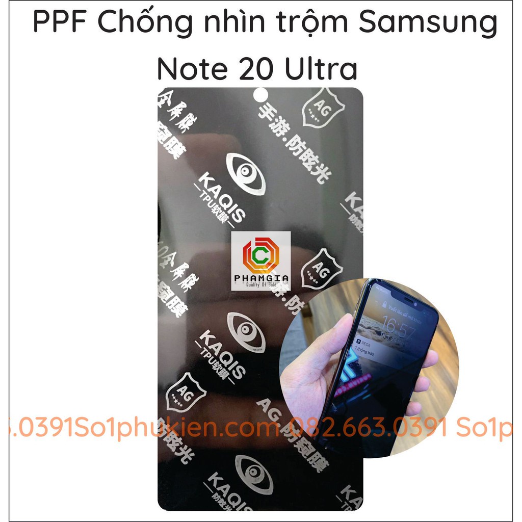 PPF chống nhìn trộm Samsung Note 20 Ultra siêu bền