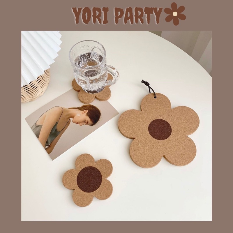 Bông Cúc Gỗ Dùng Lót Ly Decor Nhà Cửa Xinh Xắn - Yori Party