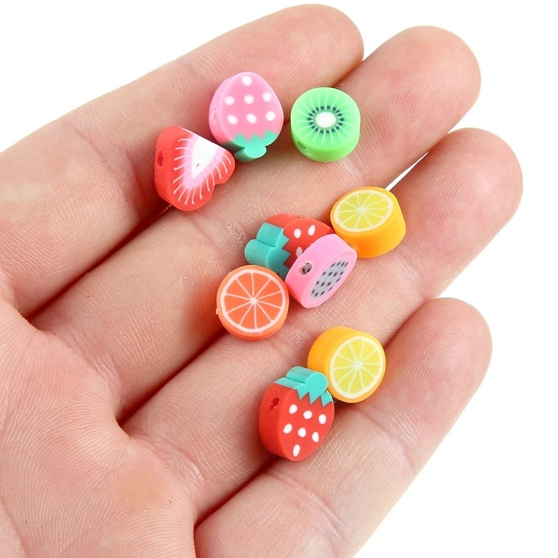 Set 100 Hạt Đá Đất Sét Polymer 10mm Dùng Làm Đồ Trang Sức Diy