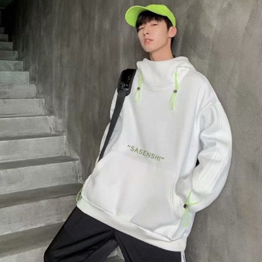 Áo hoodie dáng rộng dày dặn màu trơn thời trang thu đông cho nam