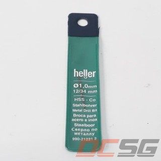 Mũi khoan inox 1.0x34mm heller hss co 212212
