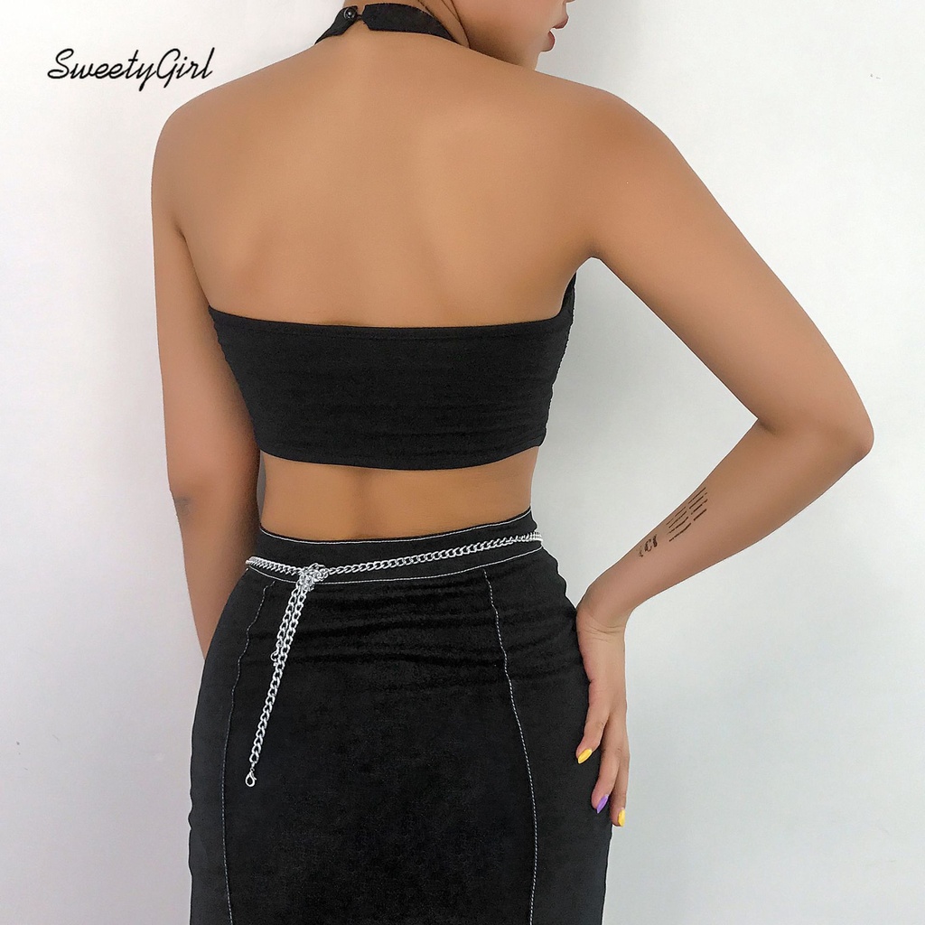 Áo Sát Nách Cổ Tròn Hở Lưng Màu Trơn Phong Cách Quyến Rũ Hàng Mới Dành Cho Nữ 2022