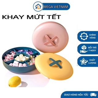 Khay mứt Tết,Hộp đựng bánh kẹo mứt hộp quà Tết 5 ngăn tiện dụng Xuân 2023