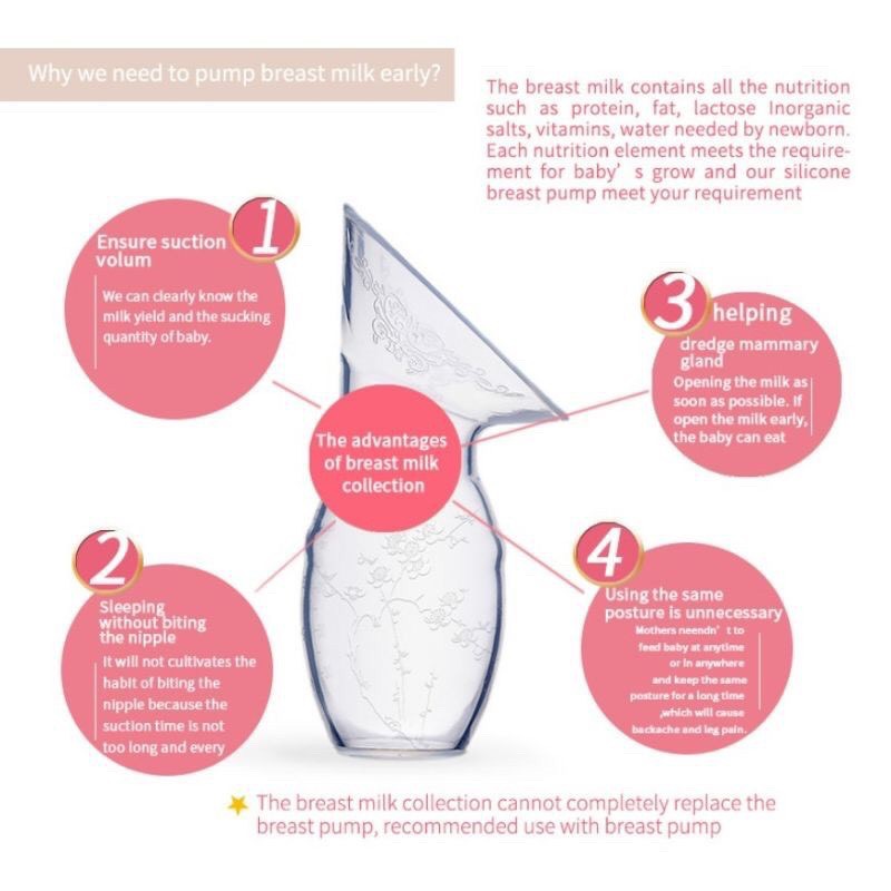 Cốc / phễu hứng sữa silicon cao cấp Cmbear ( hút sữa rảnh tay ) Cốc phễu hứng sữa rảnh tay an toàn và tiện lợi