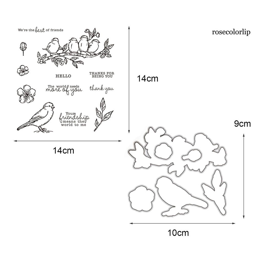 RC Khuôn Cắt Giấy Làm Từ Kim Loại Hình Chú Chim Cách Điệu Trang Trí Scrapbook