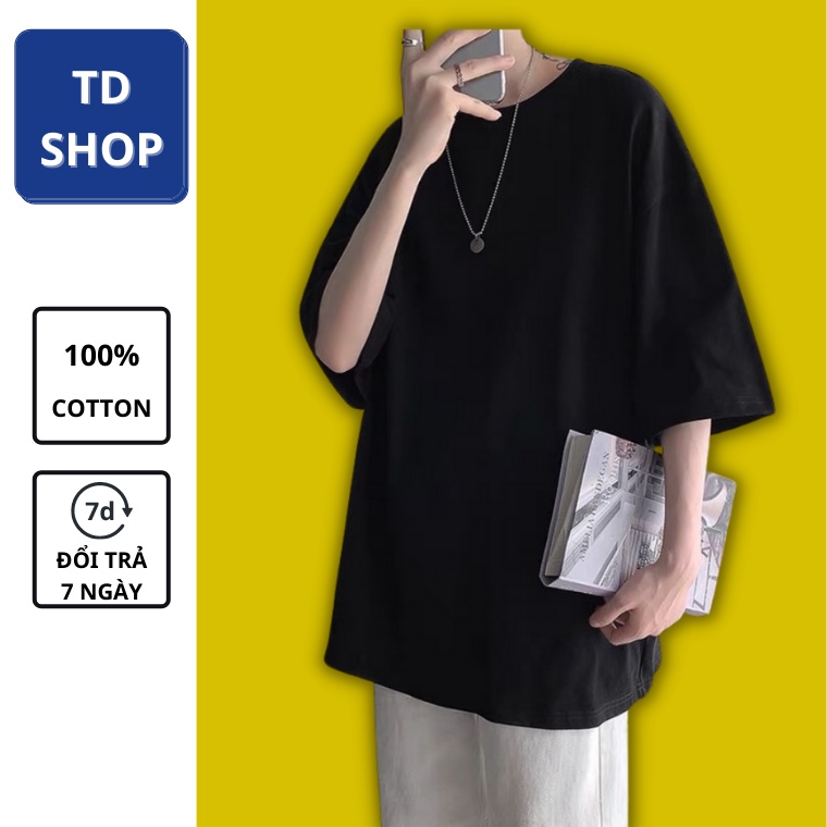Áo thun tay lỡ TDSHOP phông trơn 4 màu unisex nam nữ oversize form rộng phong cách ulzzang Tr01