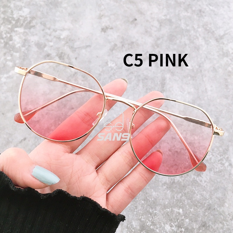 Round Spek Spec Anti Blue Light Blocking Glasses Anti-blue computer metal frame Women Eyeglasses cermin mata