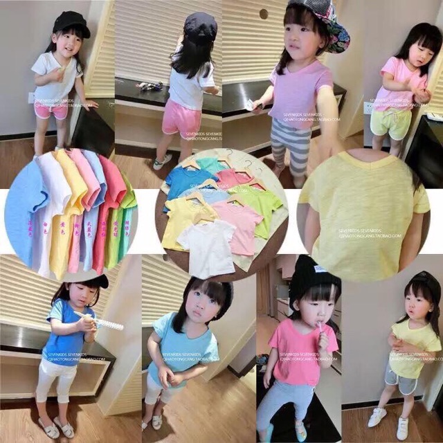 Áo cotton xước quảng châu bé trai bé gái 8-25kg