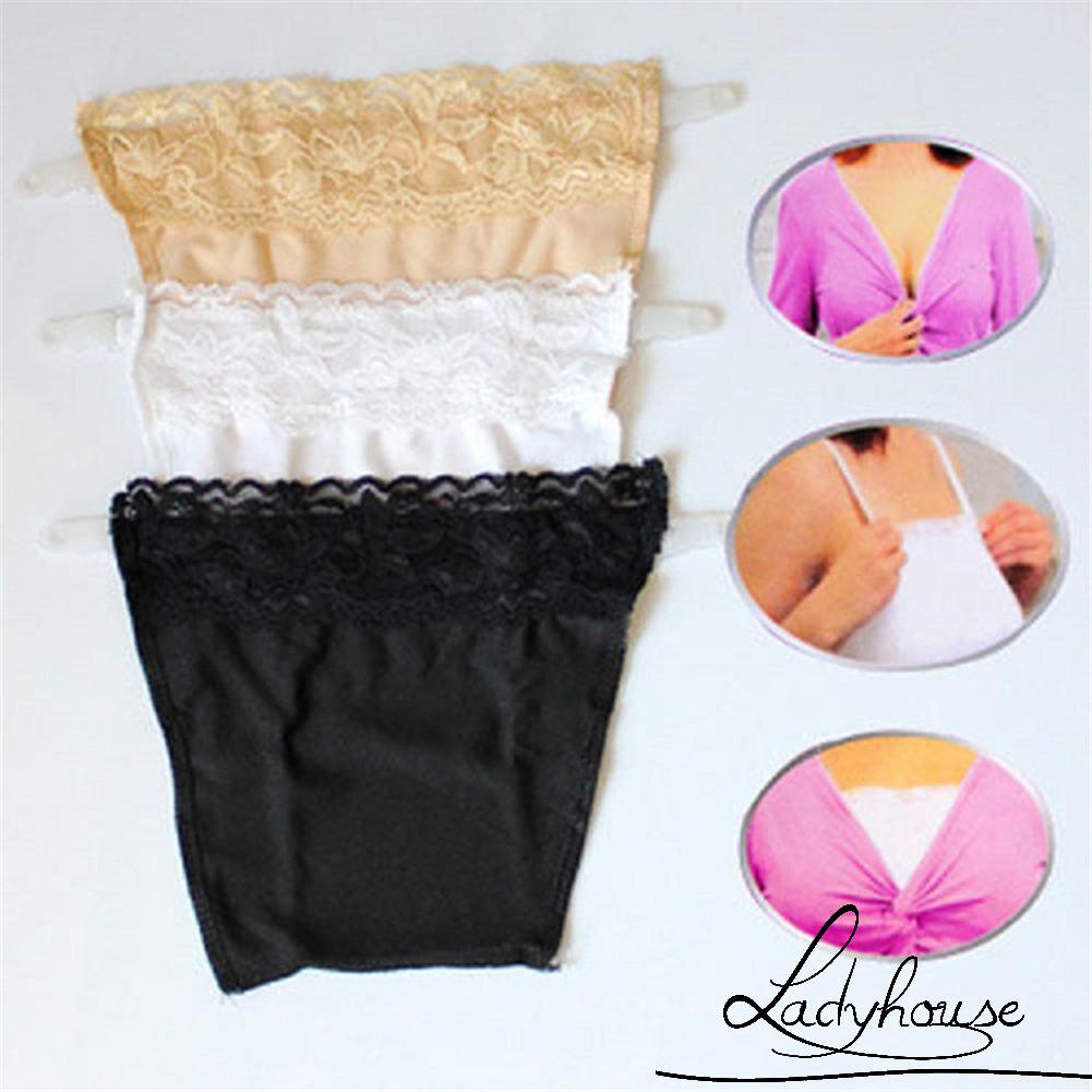 Ld-áo Lót Hai Dây Kẹp Phối Ren Màu Trơn Cho Nữ