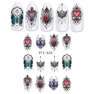 Sticker mẫu hoa sen và bướm
