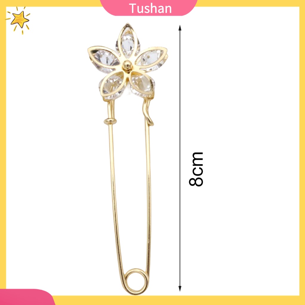 Ghim Cài Áo Hình Bông Hoa Đính Đá Và Ngọc Trai Nhân Tạo Thời Trang