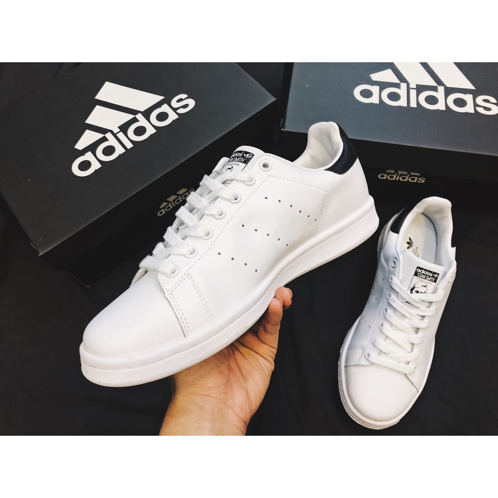 Giày nam nữ Stan Smith trắng gót đen nhẹ êm bền thời trang cao cấp