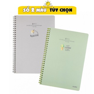 Vở Klong [Chọn Màu] B5 80 trang caro lò xo kép bìa nhựa chống nước - sổ Klong MS 574
