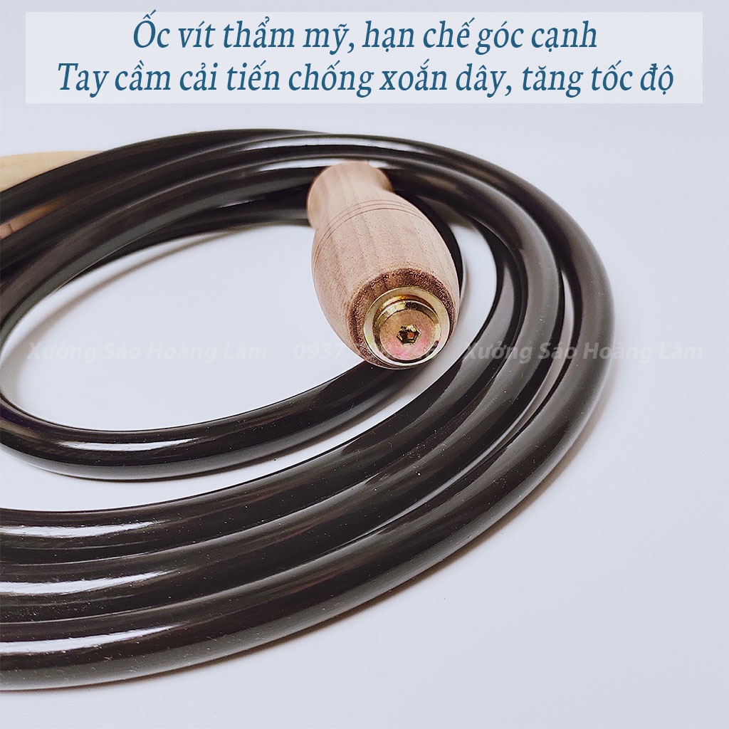 Dây Nhảy thể lực võ thuật Boxing, muay Thái... dài 2.8m, dây nhảy tập thể dục giảm cân tập Gym cán gỗ cao cấp siêu bền