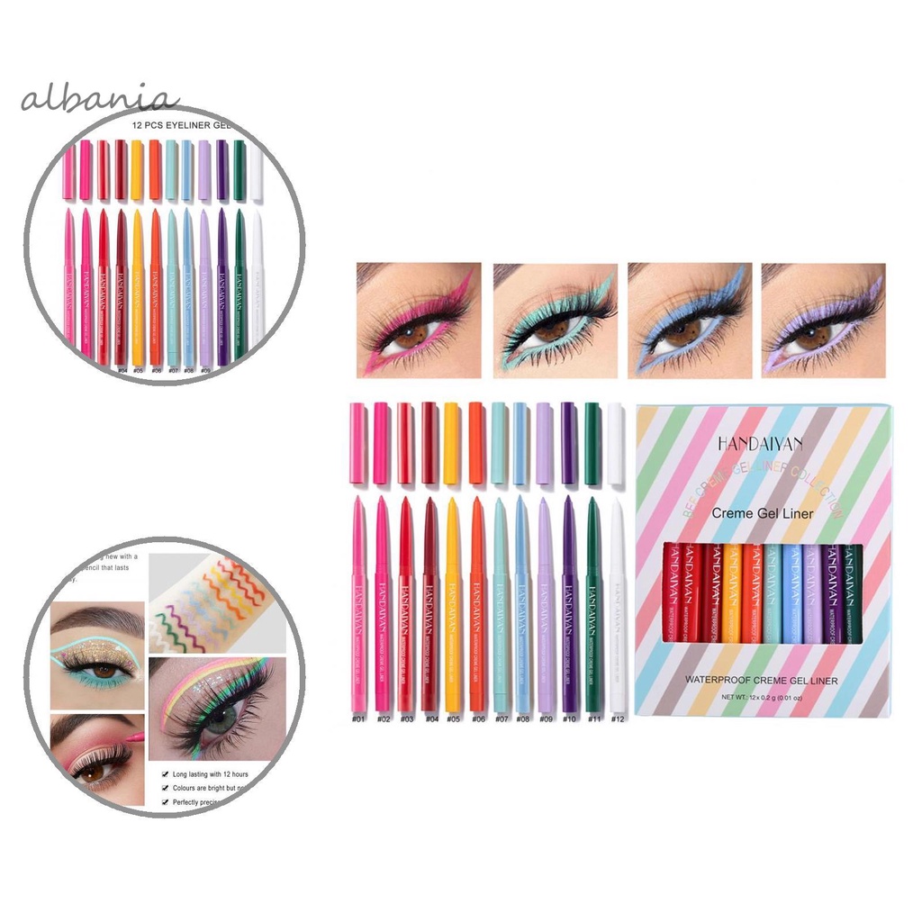 <albania> Bút kẻ mắt dạng gel lì nhiều màu sắc độ bóng cao chống nước làm đẹp cho nữ | BigBuy360 - bigbuy360.vn