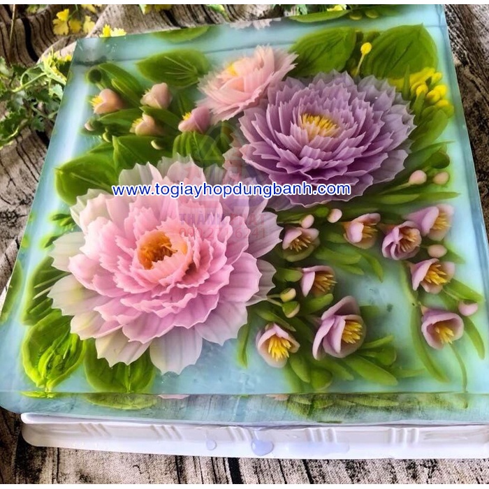 10 Hộp H121 đựng 4 bánh rau câu 3D - đựng cá chép 23cm - đựng 4 cái bánh tròn 10cm