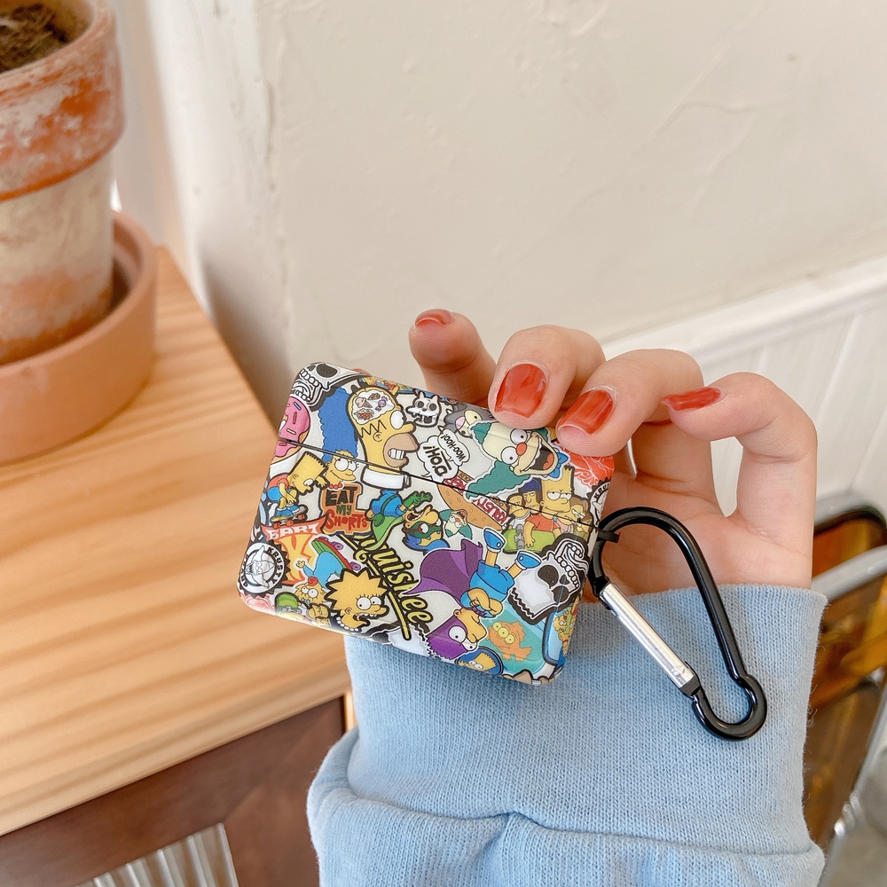 Ốp bảo vệ hộp đựng tai nghe thích hợp cho Airpods 1 / 2 Pro hình Simpson xinh xắn
