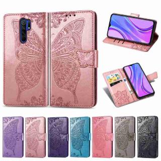 Bao da điện thoại nắp gập dạng ví hình bươm bướm có ngăn đựng thẻ cho Xiaomi Redmi K30 K20 Pro 9 10X Pro 5G 6 6A 6 Pro