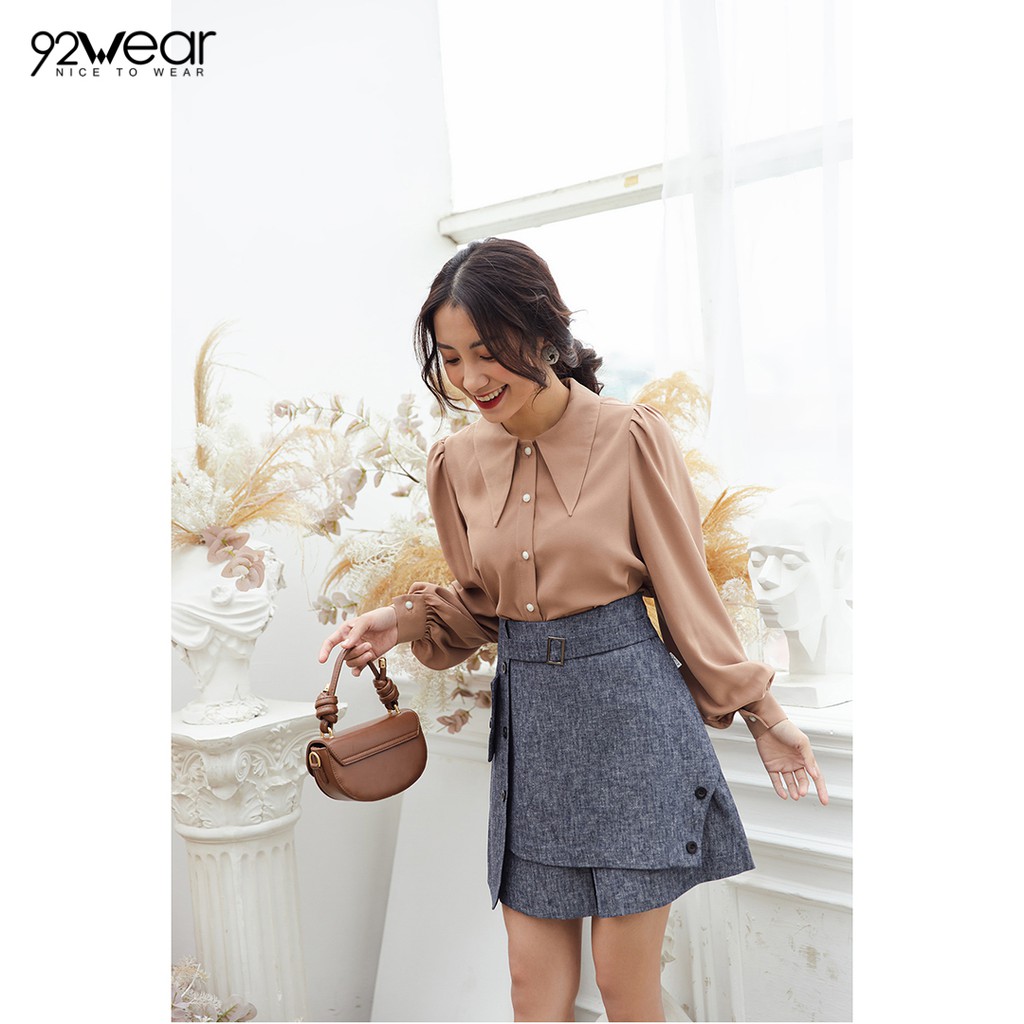 Áo sơ mi nữ dài tay cổ đức bản to 92WEAR ASW0831 | BigBuy360 - bigbuy360.vn