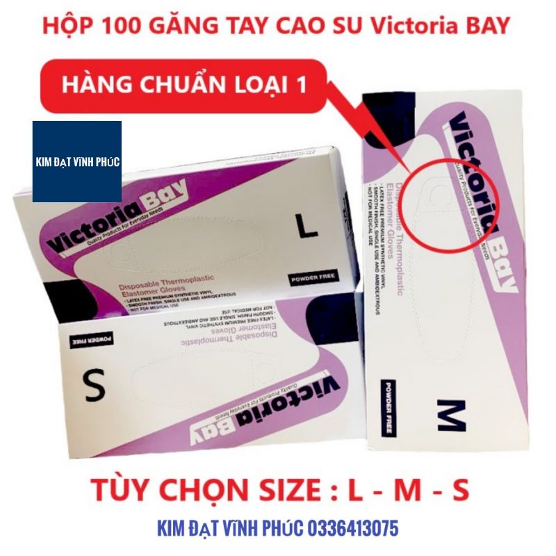 Hộp 100 găng tay Victoria Bay chất liệu TPE siêu dai , găng tay siêu dai rửa bát làm bếp vệ sinh