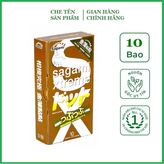 Bao cao su gân gai cao cấp 10 chiếc Sagami Feel Up - Nhật Bản