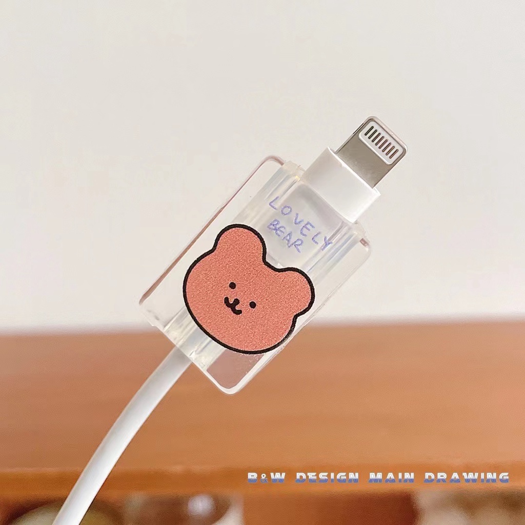 Phụ Kiện Bảo Vệ Đầu Dây Cáp Sạc USB Hình Hoạt Hình Dễ Thương