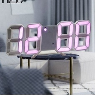 [ 6 Màu Led ] Đồng hồ LED 3D Smart Clock treo tường, để bàn. Đồng hồ kĩ thuật số pha lê Cao Cấp GG698566