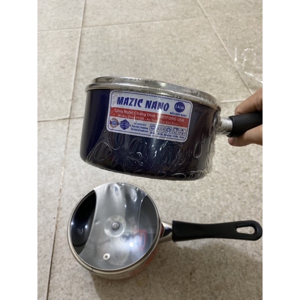 Nồi quấy bột chống dính Sunhouse 14cm cho bé