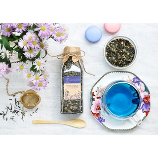 Chai Thủy Tinh trà Violet Jasmine, trà hoa đậu biếc, trà hoa nhài