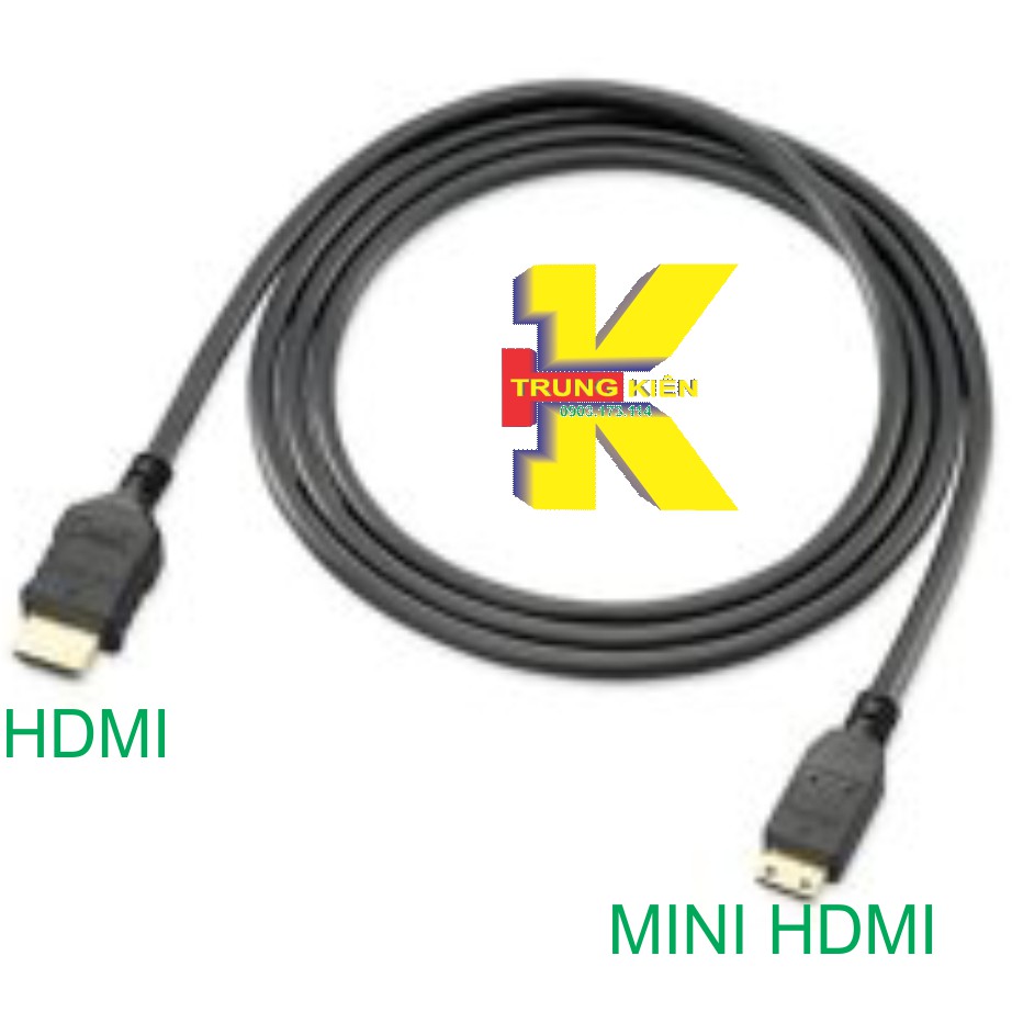 CÁP MINI HDMI TRUNG RA CHUẨN HDMI, KẾT NỐI PC, LAPTOP VỚI TIVI