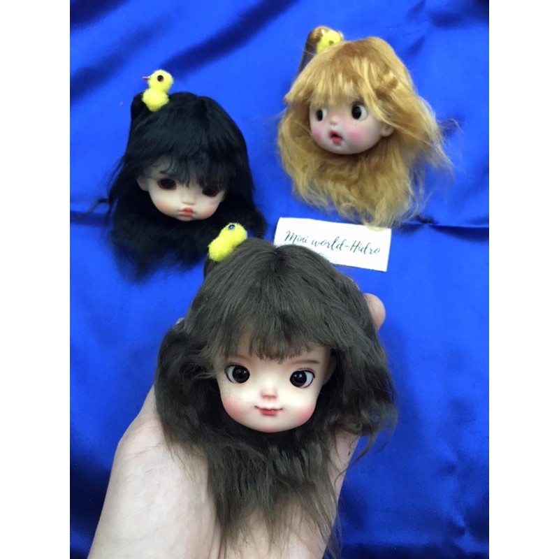 Wig len Tóc giả dành cho búp bê BJD Size 1/8, Baboliy, Amy handmade