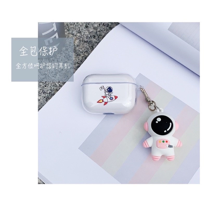 Case Airpod 1/2/Pro/3 Trong in Hình Phi Hành Gia